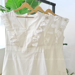 پیراهن خامه دوزی چین دار