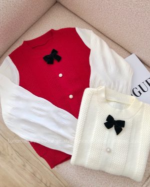 بافت یقه گرد پاپیونی