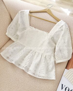 کراپ شومیز خامه دوزی