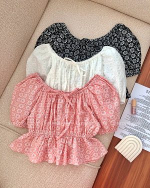 کراپ شومیز آستین پفی