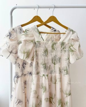 پیراهن حریر گلدار