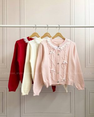 ژاکت پاپیونی دکمه قلبی